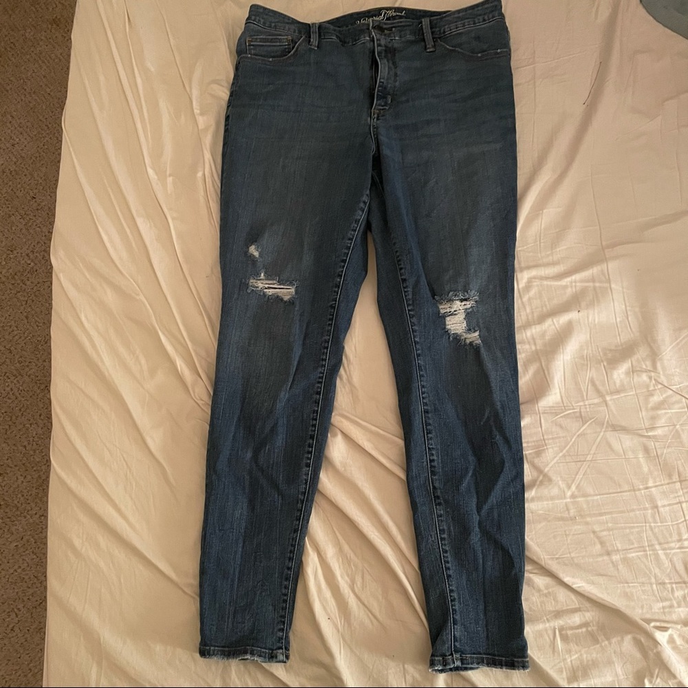 Ripped blue jeans